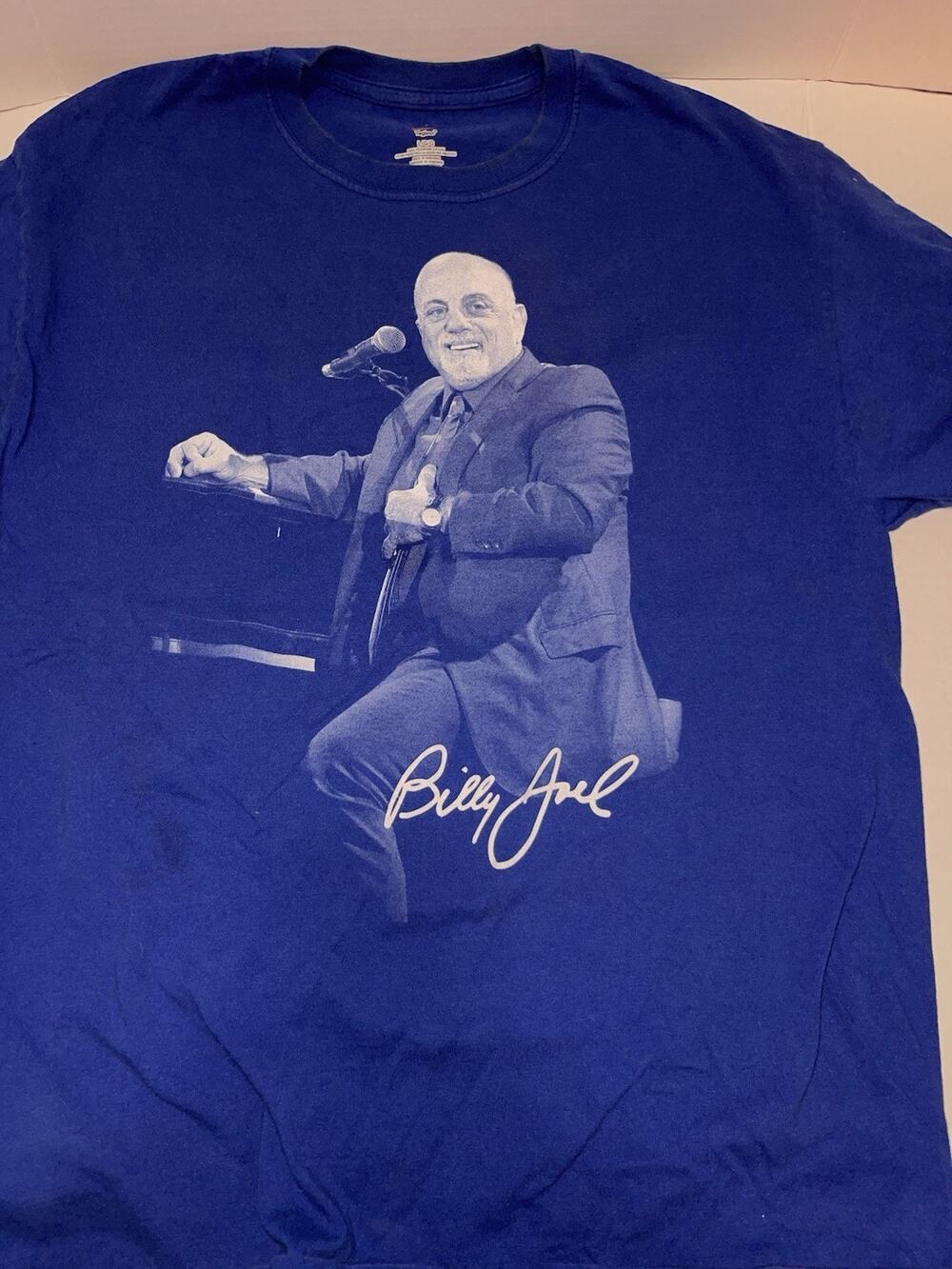 Billy Joel Blue T-Shirt White Screen Graphic Men’s Size Large